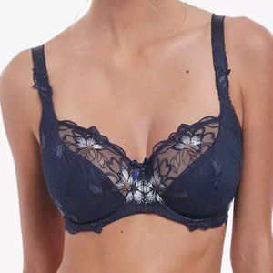 Fantasie Leona Underwired Balcony Bra, Navy 34J